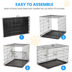 Simple Deluxe 24-Inch crate side door allows easy access for feeding and cleaning
