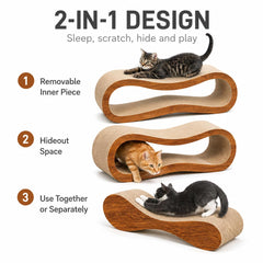 Simple Deluxe cutout hideaway for cats for private play and rest