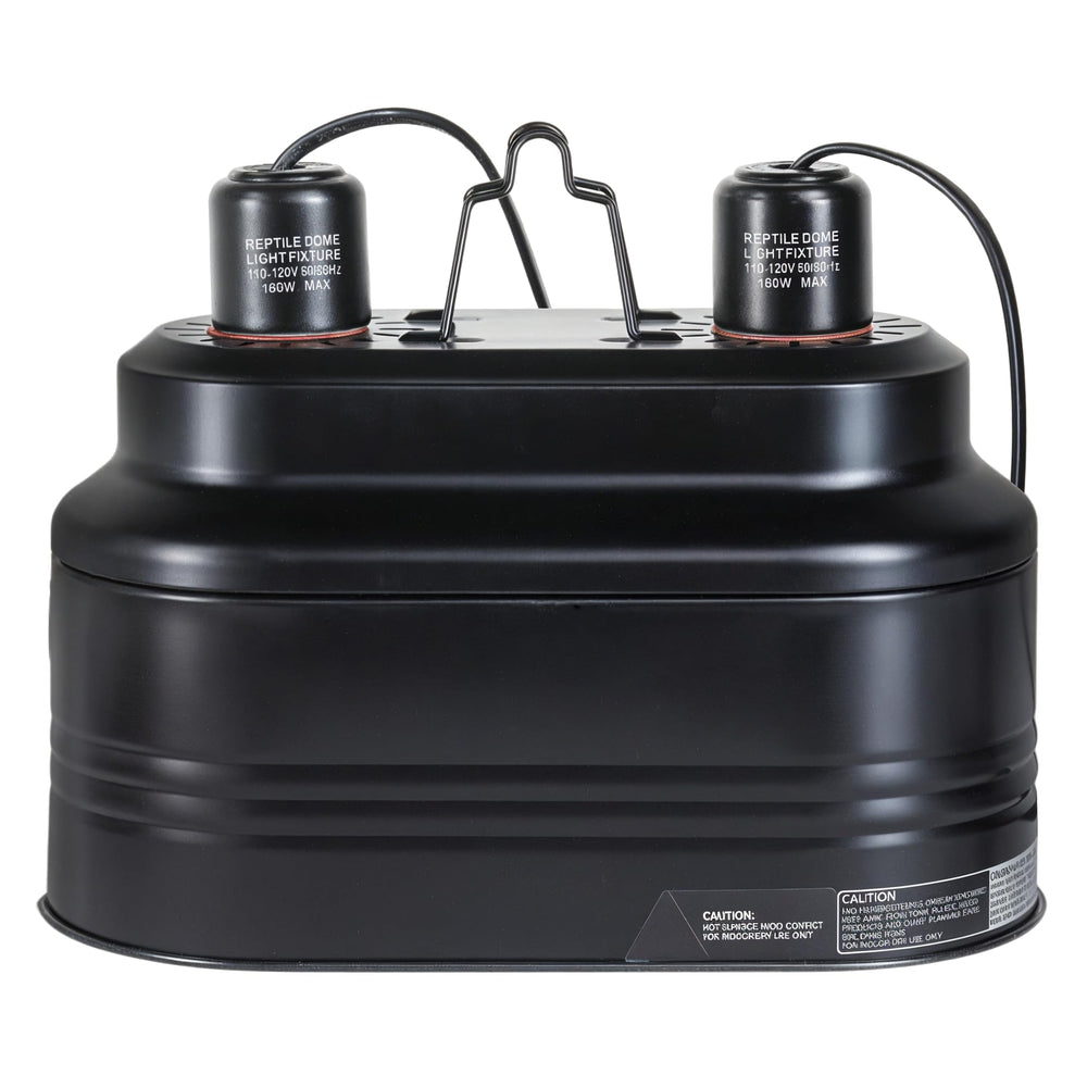 Simple Deluxe dual dome reptile light fixture for terrariums with versatile lighting options.