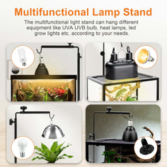 Simple Deluxe reptile lamp stand highlighting durable metal construction