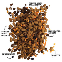Simple Food Project freeze-dried raw dog food bowl closeup shows rich texture and palatability.