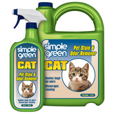 Simple Green Cat Stain and Odor Remover spray bottle demonstrates enzyme action for pet odors.