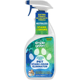 Simple Green Pet Stain & Odor Eliminator bottle front shows powerful stain-fighting action for pet homes.