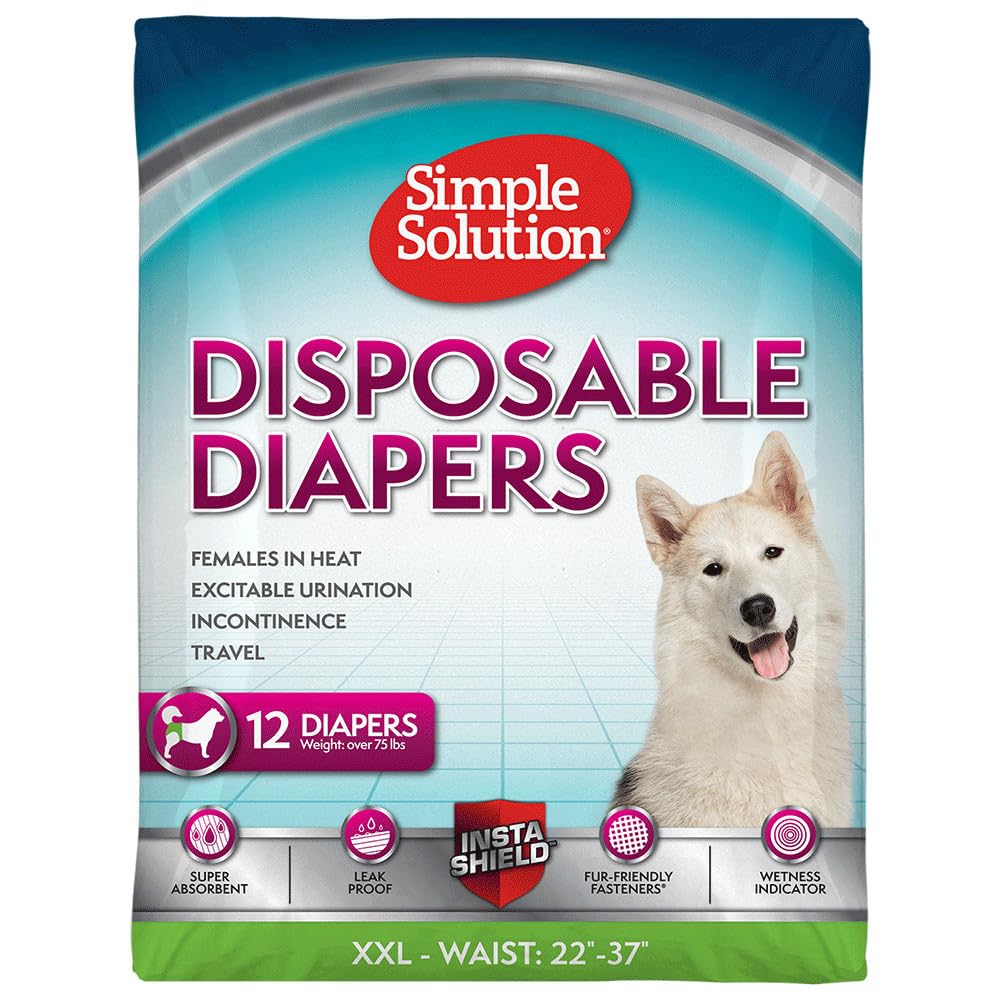 Simple Solution XXL disposable dog diapers with secure fit for large dogs