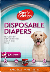 Simple Solution disposable dog diapers package setup for quick, mess-free use.