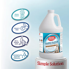 Simple Solution dog and cat mess cleaner demonstrates fast-acting stain and odor cleanup.