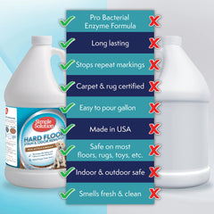 Simple Solution enzyme cleaner treats sealed hardwood and tile surfaces with quick odor neutralizing action.