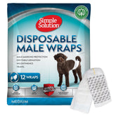 Simple Solution male wrap on a medium dog showing absorbent core for leak protection
