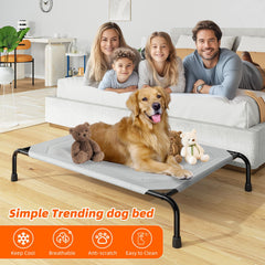 Simple Trending waterproof XL dog cot shown outdoors for rainproof lounging