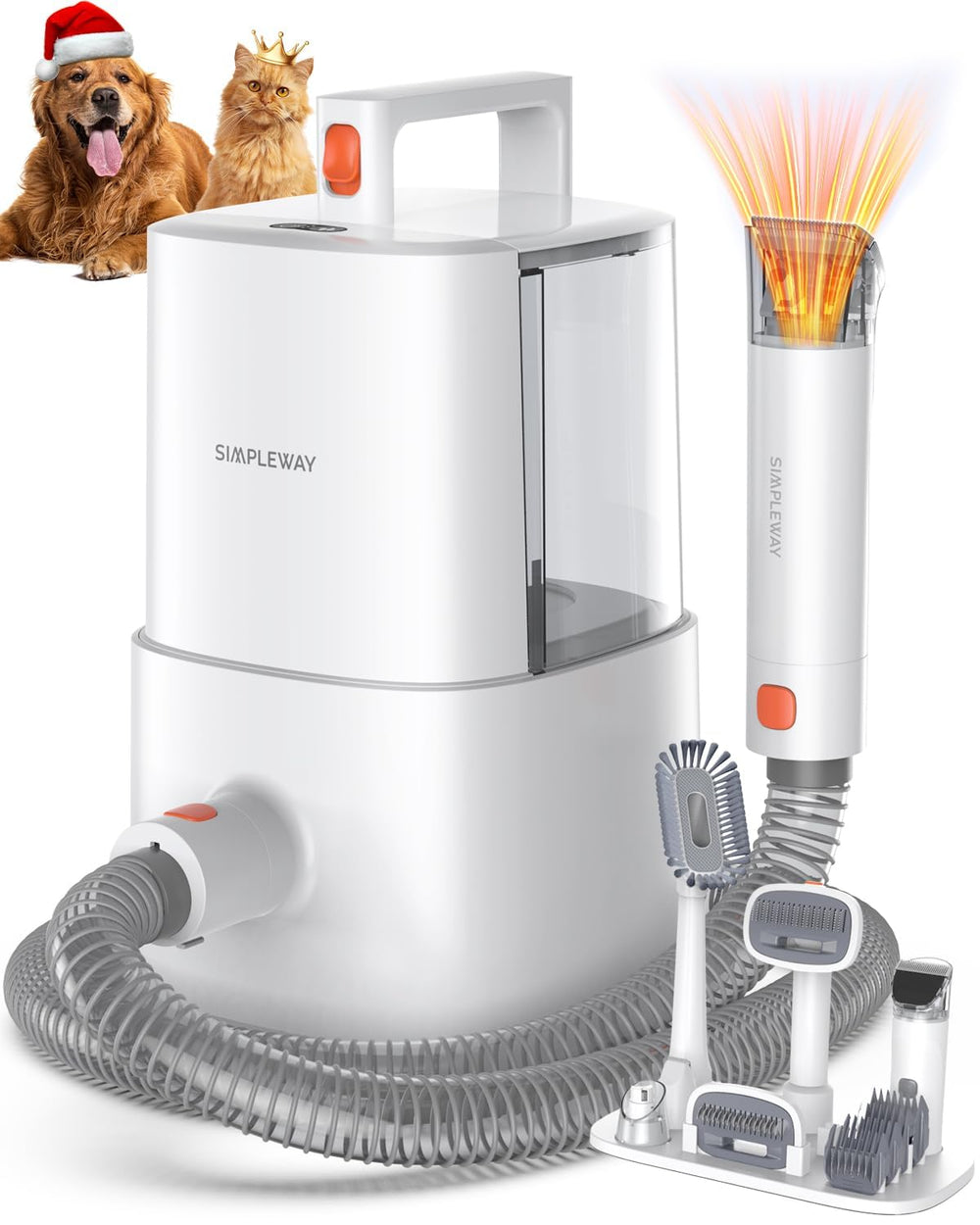 Simple Way dog grooming vacuum kit ivory close-up of main attachment for effective hair pickup.