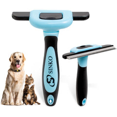 SINKO Deshedding Brush blue front view for dogs and cats grooming