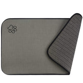 SINLAND microfiber extra-large pet food mat grey protects floors