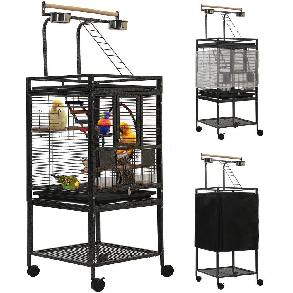 Sinopet 50-8-inch large parakeet cage interior showing spacious flight space for 1-2 small birds