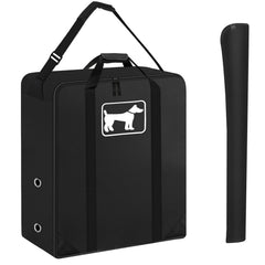 SIRUITON dog playpen storage bag front view showing organized pockets for travel