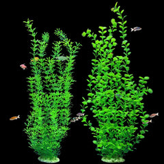 Siyipur 23.6-inch tall green artificial plant adds height in tanks.