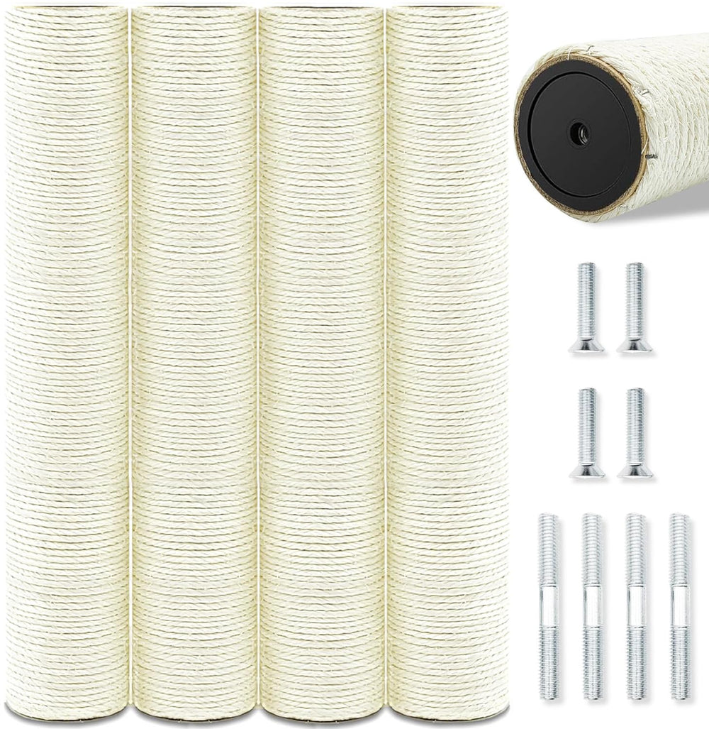 SIYIPURR 4-pack sisal posts for 15.7 inch cat trees, durable replacement.