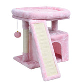 SIYIPURR small pink cat tree perch for cozy indoor lounging and scratching.