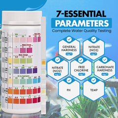 SJ WAVE test strip dipping demonstrates quick on-site results for aquariums.