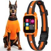 SKBAK Smart Dog Bark Collar front view in orange for indoor and outdoor training.