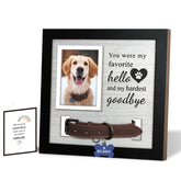 Skittypurr dog loss frame collar display secures a keepsake collar alongside cherished memories.