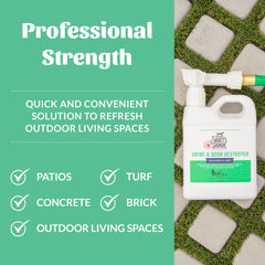 SKOUT'S HONOR Pet Urine Destroyer on concrete showing stain removal and surface brightening