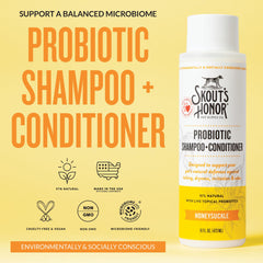 Skout's Honor probiotic dog shampoo lather closeup for soothing balanced skin.