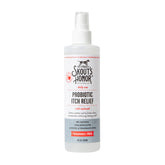 SKOUT'S HONOR probiotic itch relief spray bottle for pets soothes irritated skin.