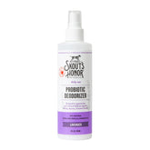 Skout's Honor probiotic pet deodorizer spray bottle ready for use.