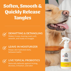Avocado oil nourishes skin and coat in Skout's Honor detangler spray.