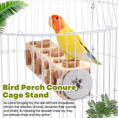 Skyygemm cork stopper toy offers safe chewing for small birds