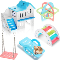 Skylety double-layer hamster house offers a cozy resting space in the cage.