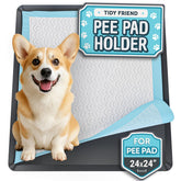 Skywin TidyFriend 24x24 pee pad holder tray, top view, silicone surface for quick cleanup.