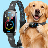 SLAYKAM Ultrasonic Bark Collar on a dog for humane bark interruption