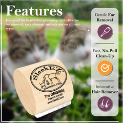 SleekEZ cat brush fur removal on furniture after play.