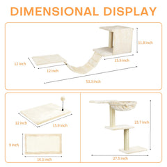 SLFYFC cat wall shelves with hammock and scratching board for resting and activity