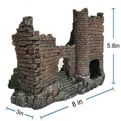 SLOCME aquarium castle side view highlights detailed texture and stable base