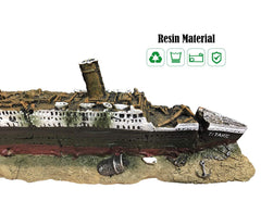 SLOCME resin Titanic detail adds color and depth to any aquarium