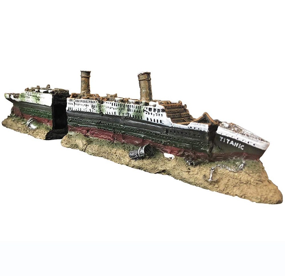 SLOCME Titanic shipwreck decoration enhances tank scenery and invites natural exploration