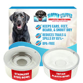 Slopper Stopper front view of the Tritan water bowl with dripless design