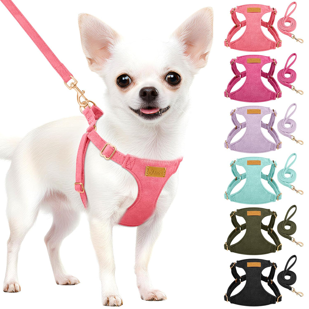 SlowTon dog harness soft pink XXS front view highlights ultra-light comfort