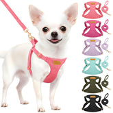SlowTon dog harness soft pink XXS front view highlights ultra-light comfort