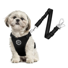SlowTon dog seat belt harness with 2-in-1 buckle for secure car travel