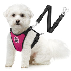 SlowTon dog seatbelt harness front view in car for safe travel