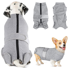 SlowTon dog surgery recovery suit back zipper for easy wear and secure fit.