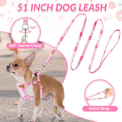 SlowTon No Pull Harness Pink Strawberry M with breathable fabric for medium dogs
