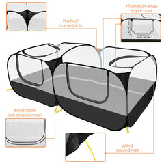 SlowTon lightweight, portable playpen folds into a compact round shape.