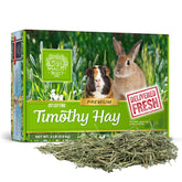 Small Pet Select 1st Cut Timothy Hay pack showing fresh hay for digestion and dental wear.