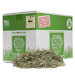 Small Pet Select 2nd Cut Timothy Hay box emphasizes premium US-grown hay for small animals.