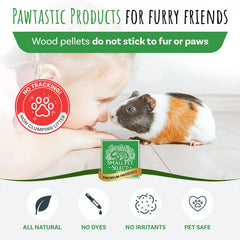 Small Pet Select dust-free pine bedding improves air quality.