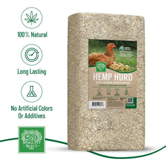 Small Pet Select hemp hurd bedding lasts longer than traditional bedding, saving replacements.